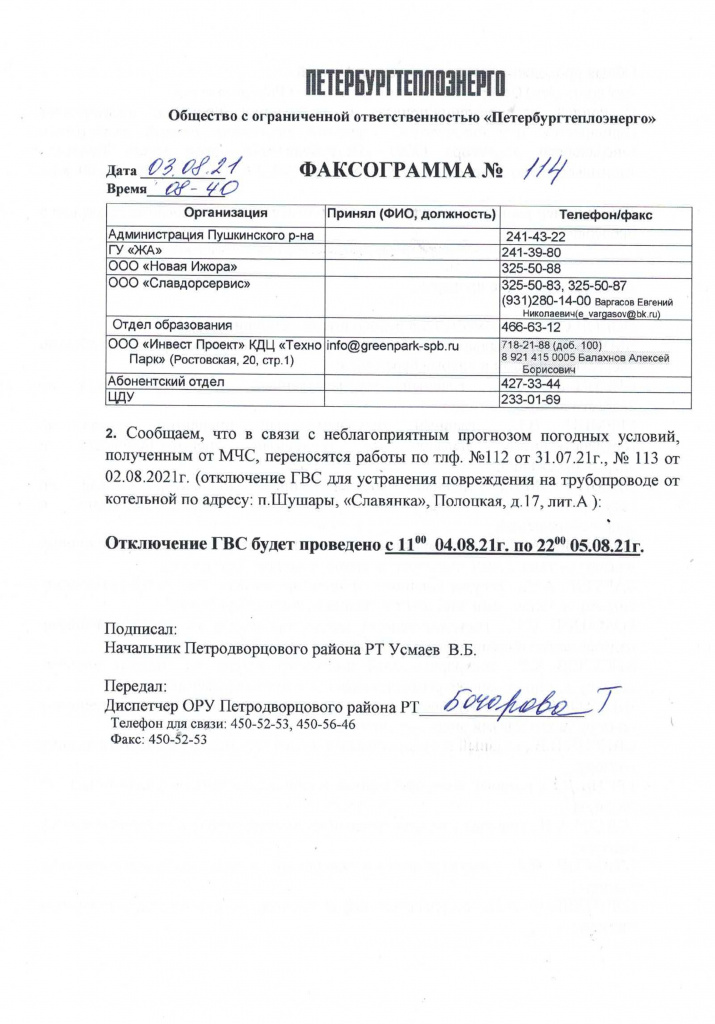 Карта подключений петербургтеплоэнерго